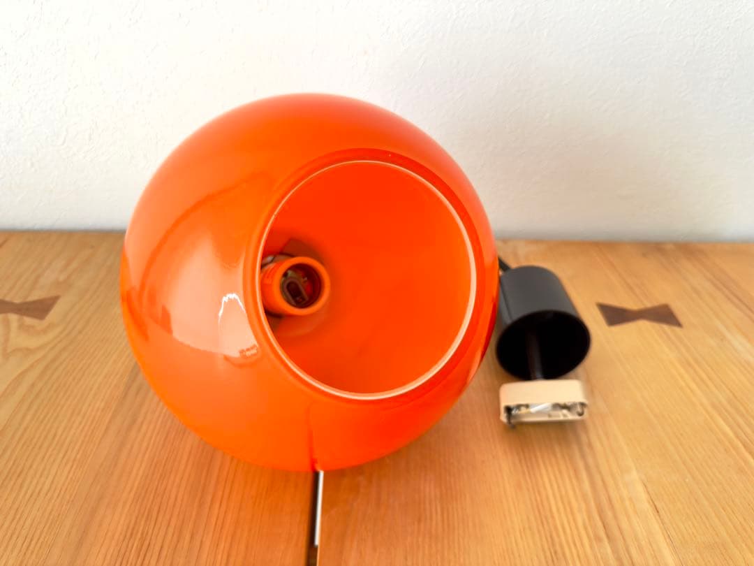 オレンジ アンバー ガラス シェード ペンダントライト 昭和 レトロ 2個セット