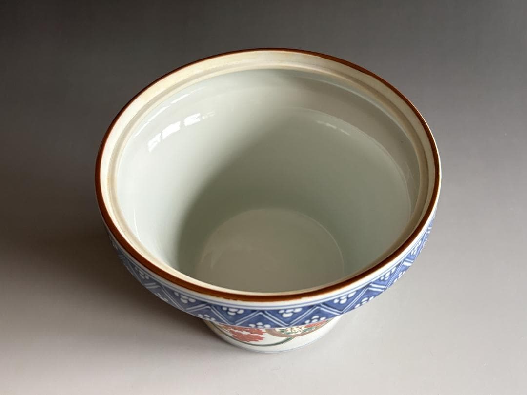 色絵丸紋　末広水指　平安秀峰　茶道具