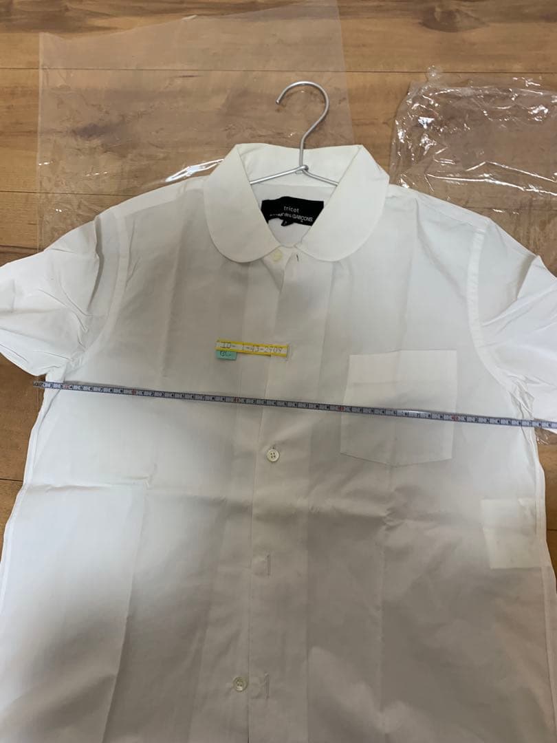 トリココムデギャルソン M コットン 丸襟シャツ 白