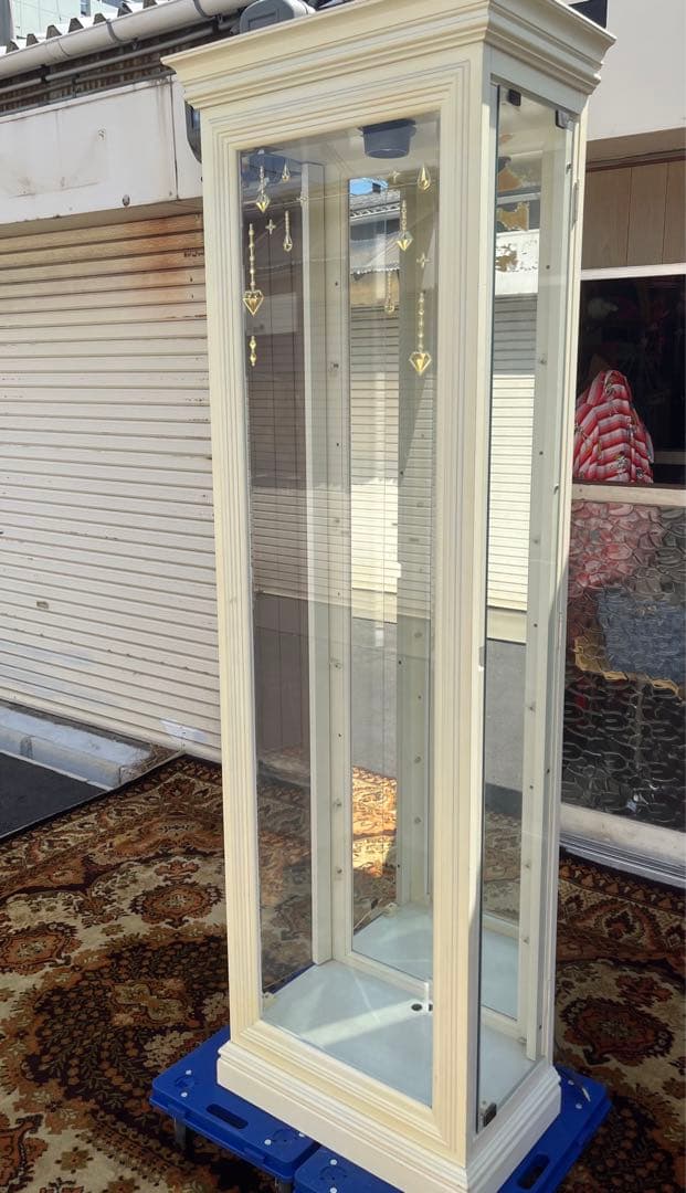 引き取り限定 姫系 キュリオケース ガラス 飾り棚 インテリア 白家具 ロココ調