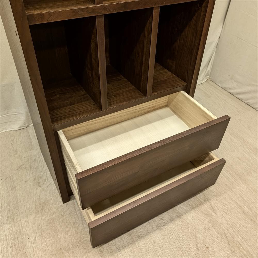 大川家具　生松工芸　ウォールナット　オープン　本棚　飾り棚　ラック　シェルフ