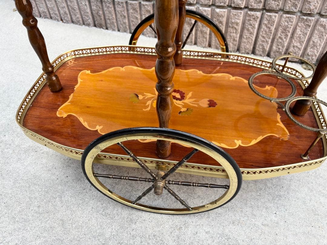 象嵌 ティーカート キッチンワゴン アンティーク 高級クラシック