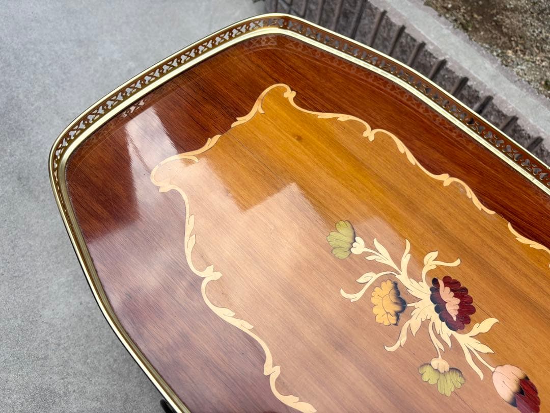 象嵌 ティーカート キッチンワゴン アンティーク 高級クラシック