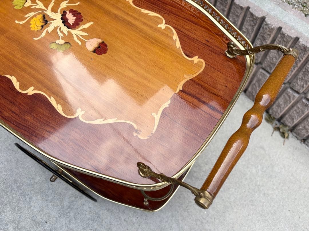 象嵌 ティーカート キッチンワゴン アンティーク 高級クラシック