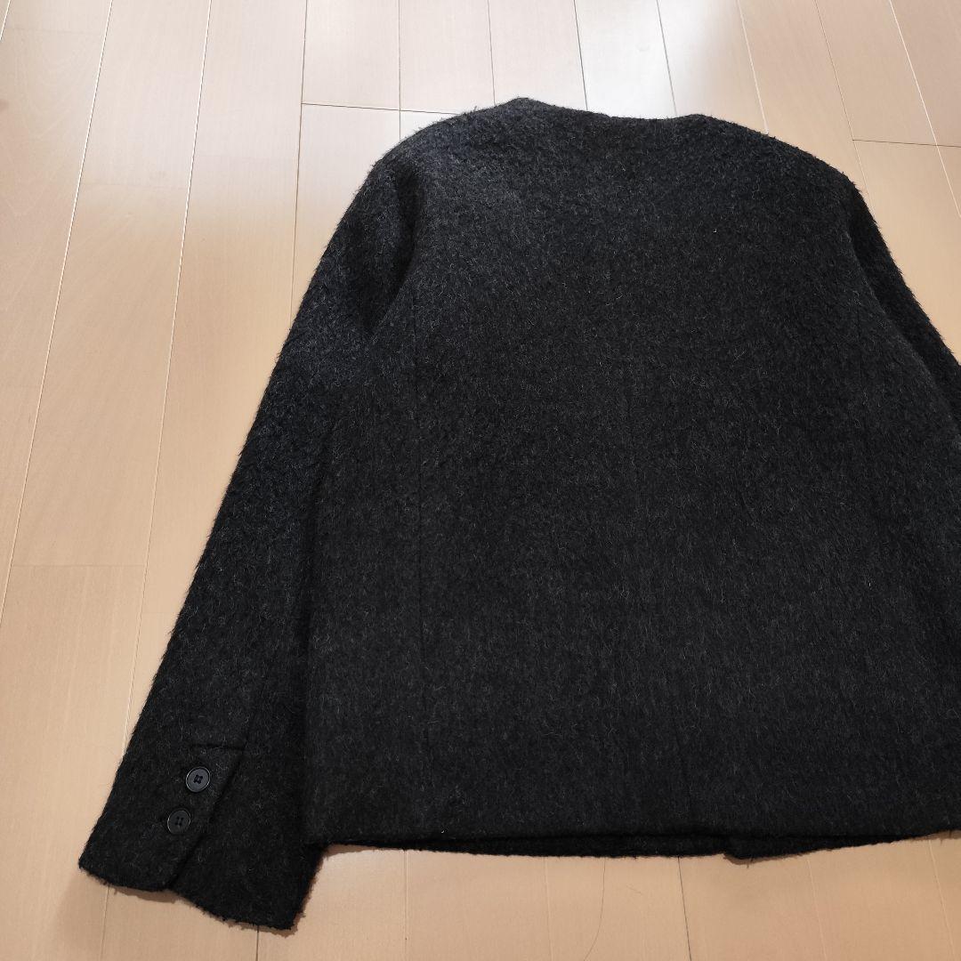 FEKETE ノーカラーウールシャギージャケット ブラック M