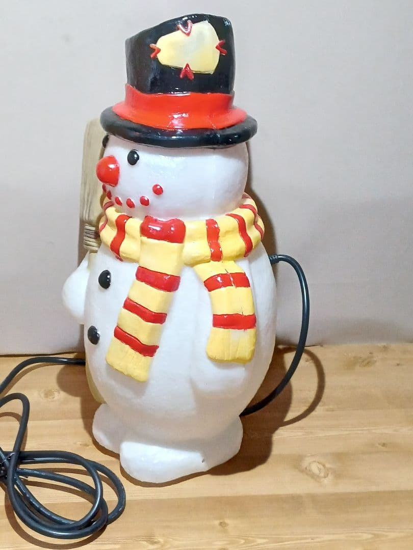 【レトロ】クリスマス　スノーマン　イルミネーションライト 2点セット