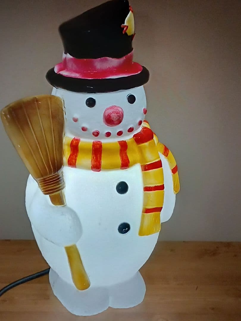 【レトロ】クリスマス　スノーマン　イルミネーションライト 2点セット