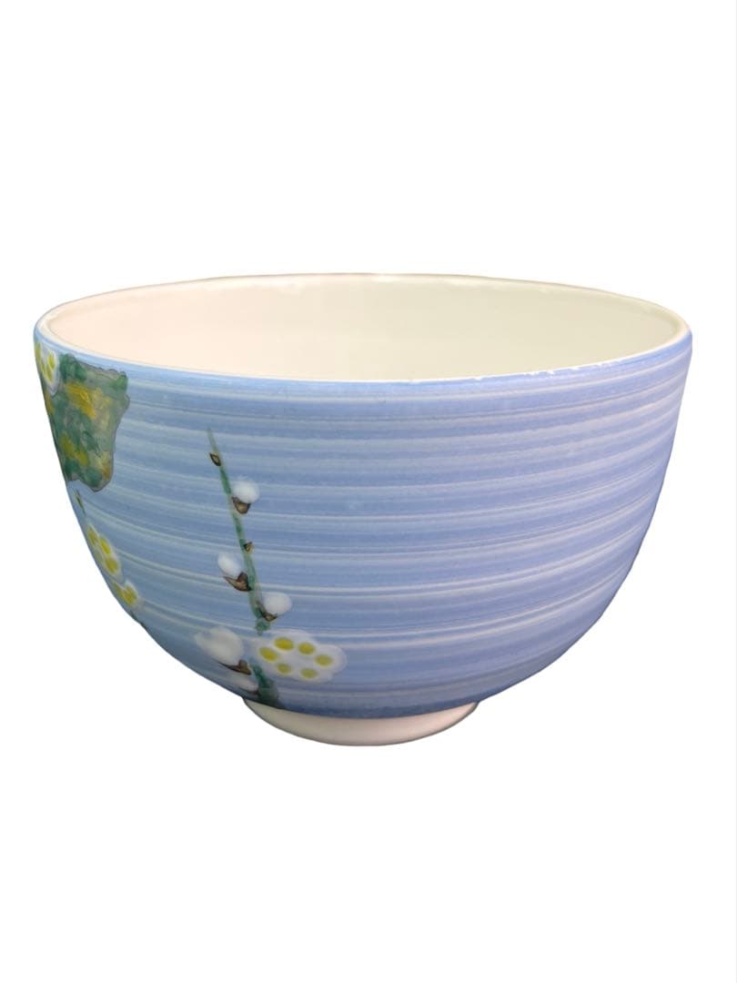茶碗　白釉　白梅　抹茶茶碗　抹茶碗　山岡善高　茶道具