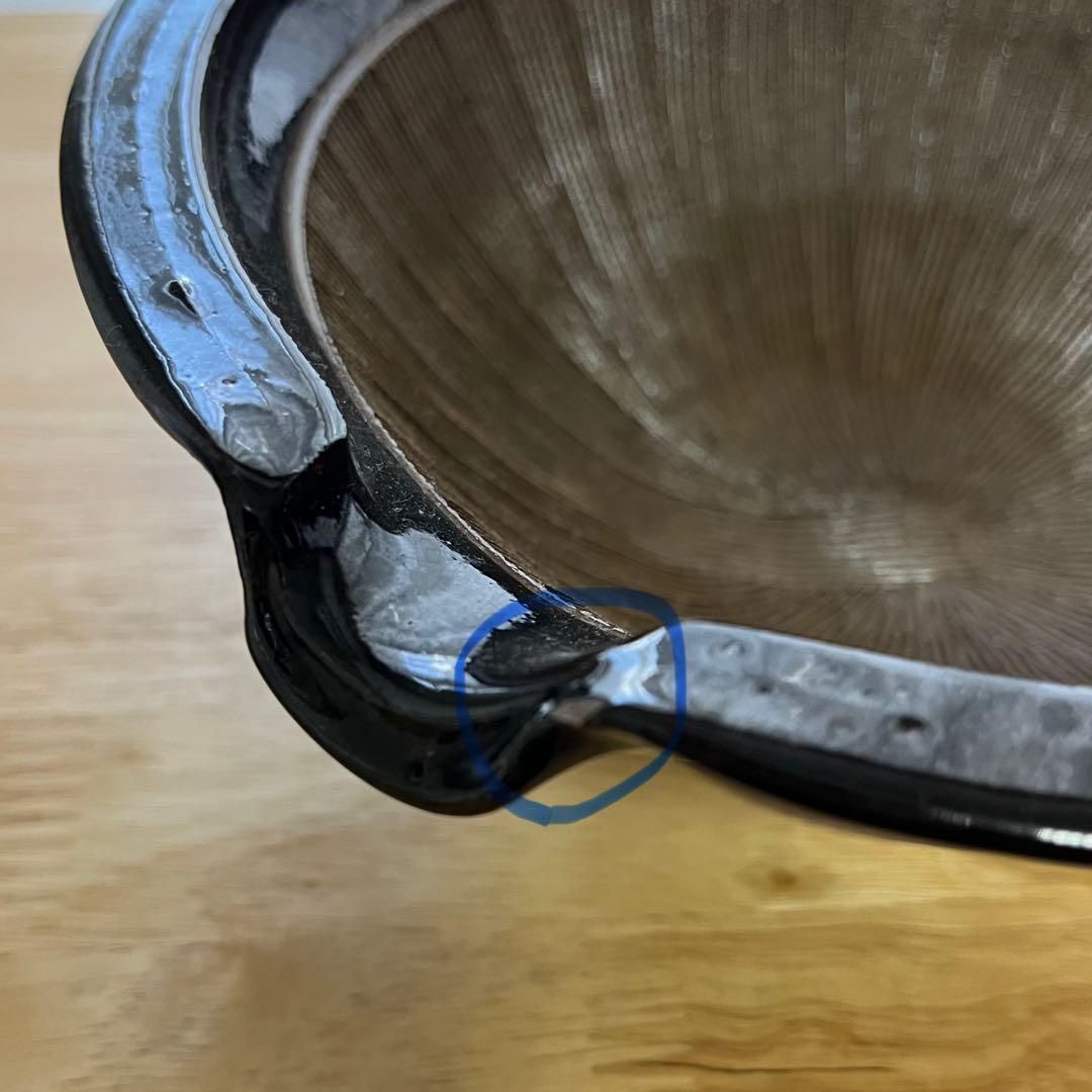 作家物 陶芸 創作 伊賀焼の摺鉢 職人 手作り 七寸 21cm ※欠けあり　04