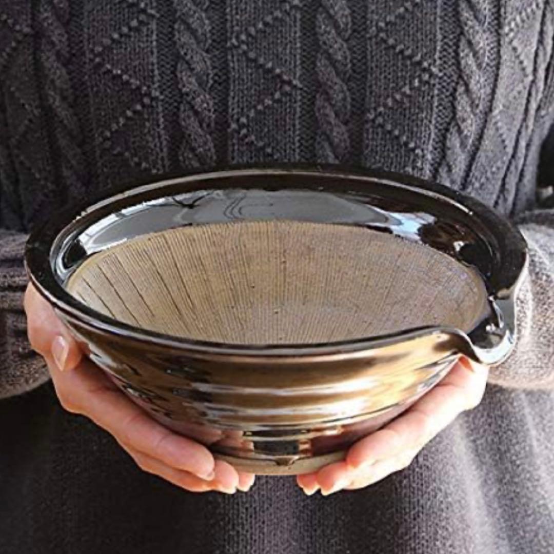 作家物 陶芸 創作 伊賀焼の摺鉢 職人 手作り 七寸 21cm ※欠けあり　04