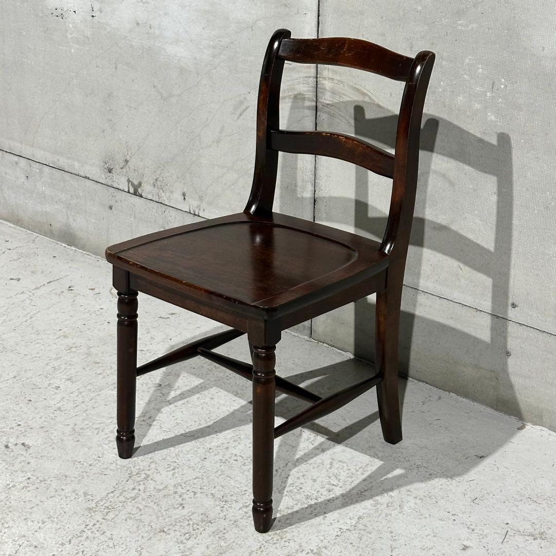 ✦80年代✦北海道民芸家具 板座チェア 無垢材 ダイニングチェア 昭和家具 民芸