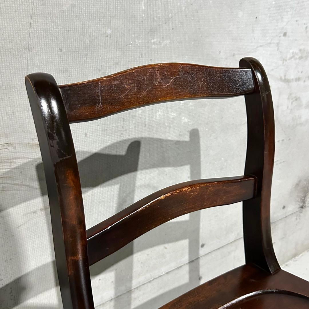 ✦80年代✦北海道民芸家具 板座チェア 無垢材 ダイニングチェア 昭和家具 民芸