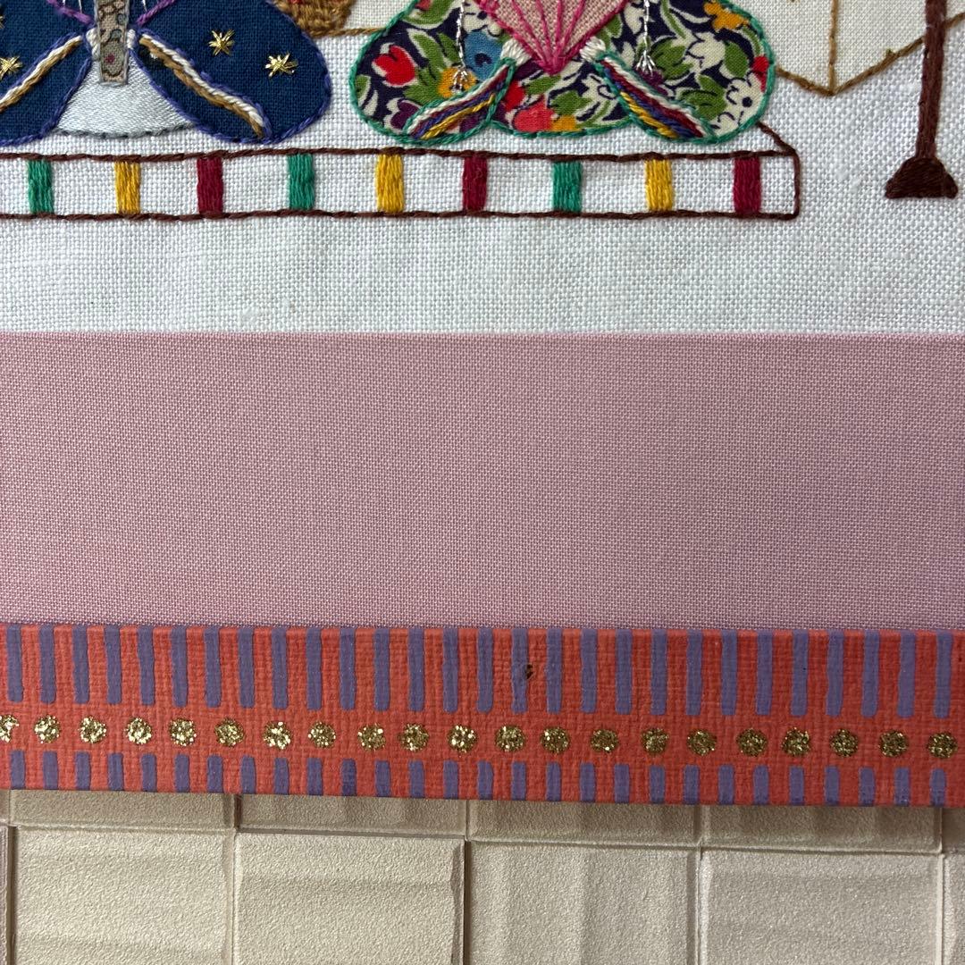 カルトナージュ額縁　手刺しゅう　ひな祭り 壁掛け