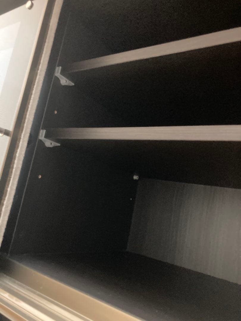 ダークブラウン 食器棚 ガラス扉 引き出し付き