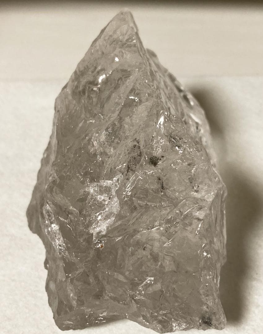 サチャロカクォーツ 原石395g 高透明 氷結クラック 虹 かち割り