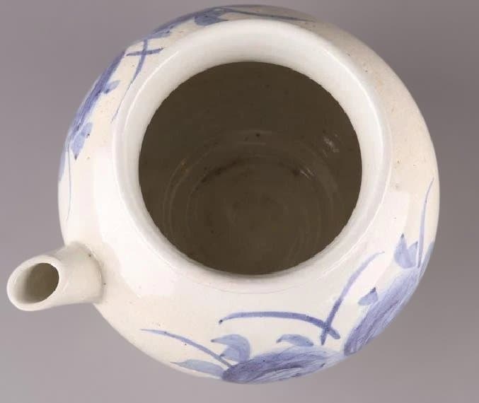 古美術 朝鮮古陶磁器 李朝 白磁 染付 水注 時代物 極上品 初だし品