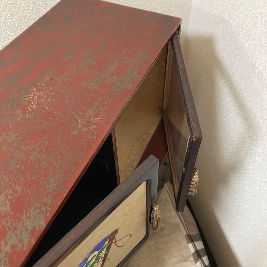 大正〜昭和初期　時代箪笥　小箪笥　アンティーク〈検 漆塗り　蒔絵　茶箪笥　飾り棚