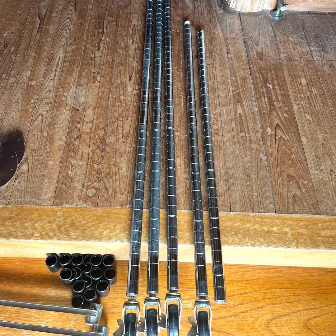 Luminous メタルラック シルバー　キャスター付 キズ汚れサビあり