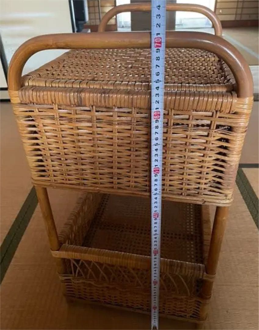 昭和レトロ　籐　ラタン脱衣籠