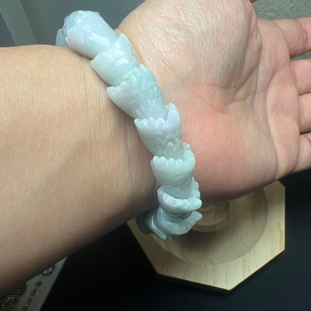 魔除けの王様モリオン&翡翠　龍神ブレスレット