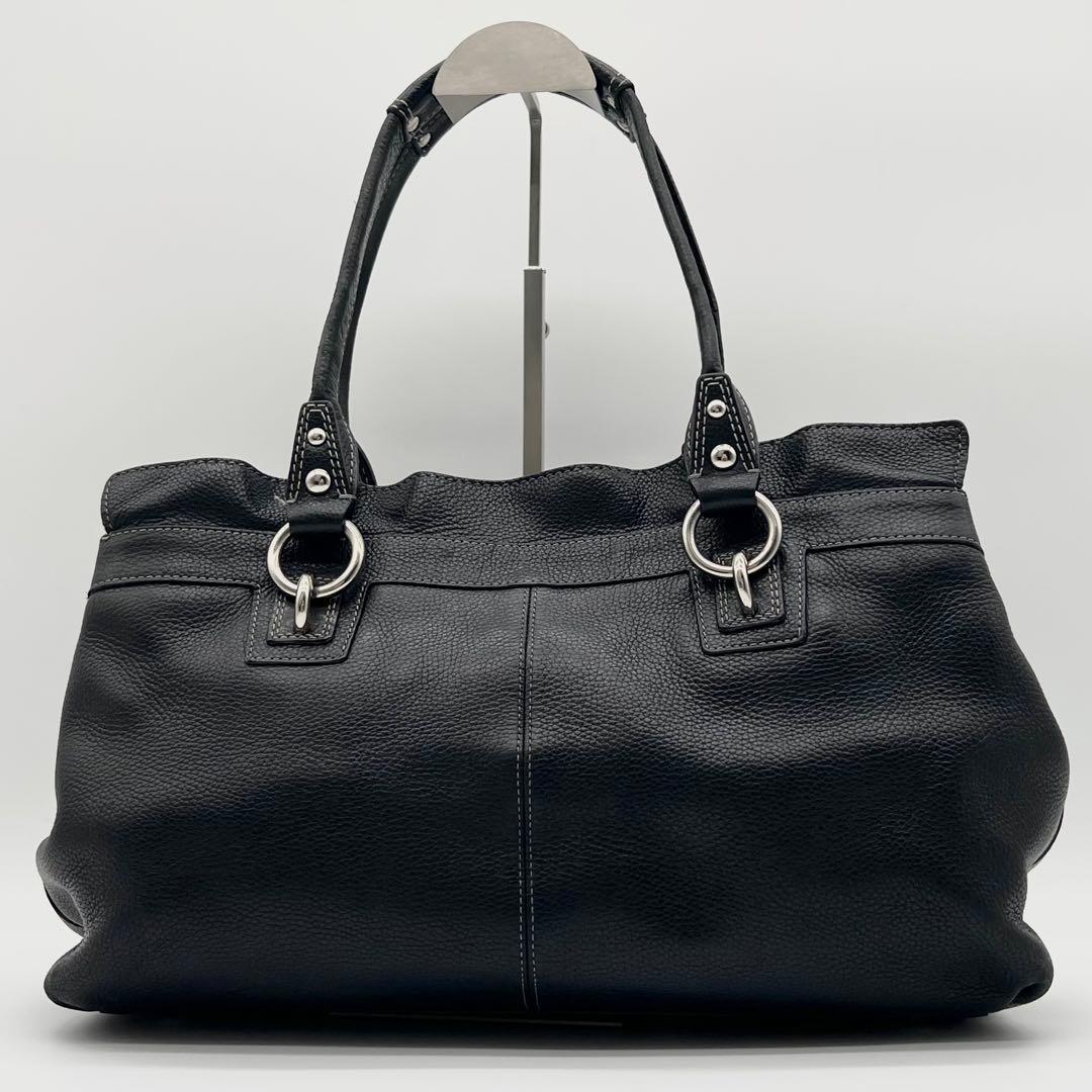 COACH ペネロピ トートバッグ ショルダー レザー シルバー金具 ブラック