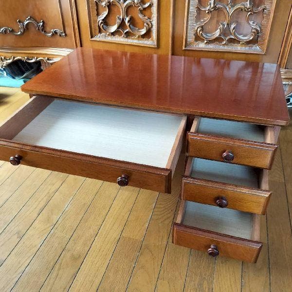 ヴィンテージ キリツ 起立木工 文机 木製 桜 天然杢 座机 座卓 作業台