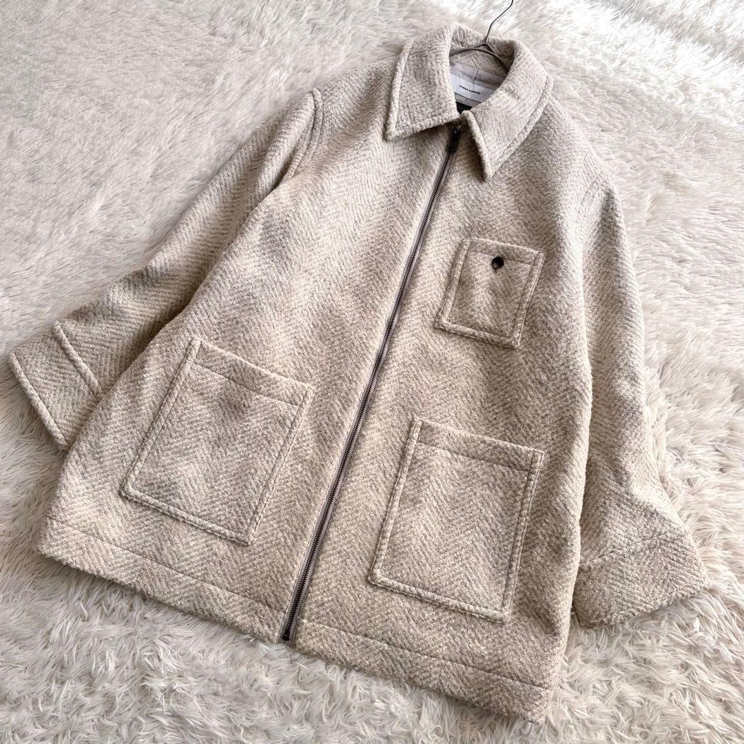 ジャーナルスタンダード ビッグヘリンボンシャツブルゾン ウールコート マンテコ