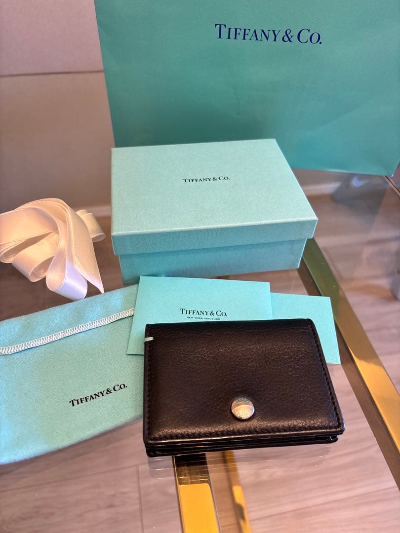 Tiffany & Co. ブラックレザー名刺入れ　カードケース　ティファニー
