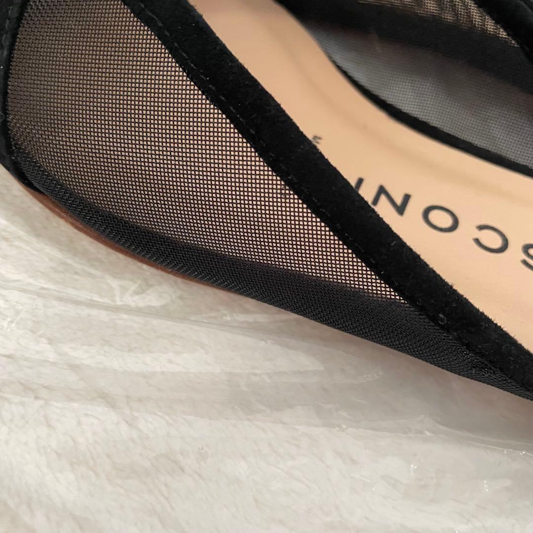 1回着ファビオルスコーニ　フラットサンダル ポインテッドトゥ　メッシュミュール