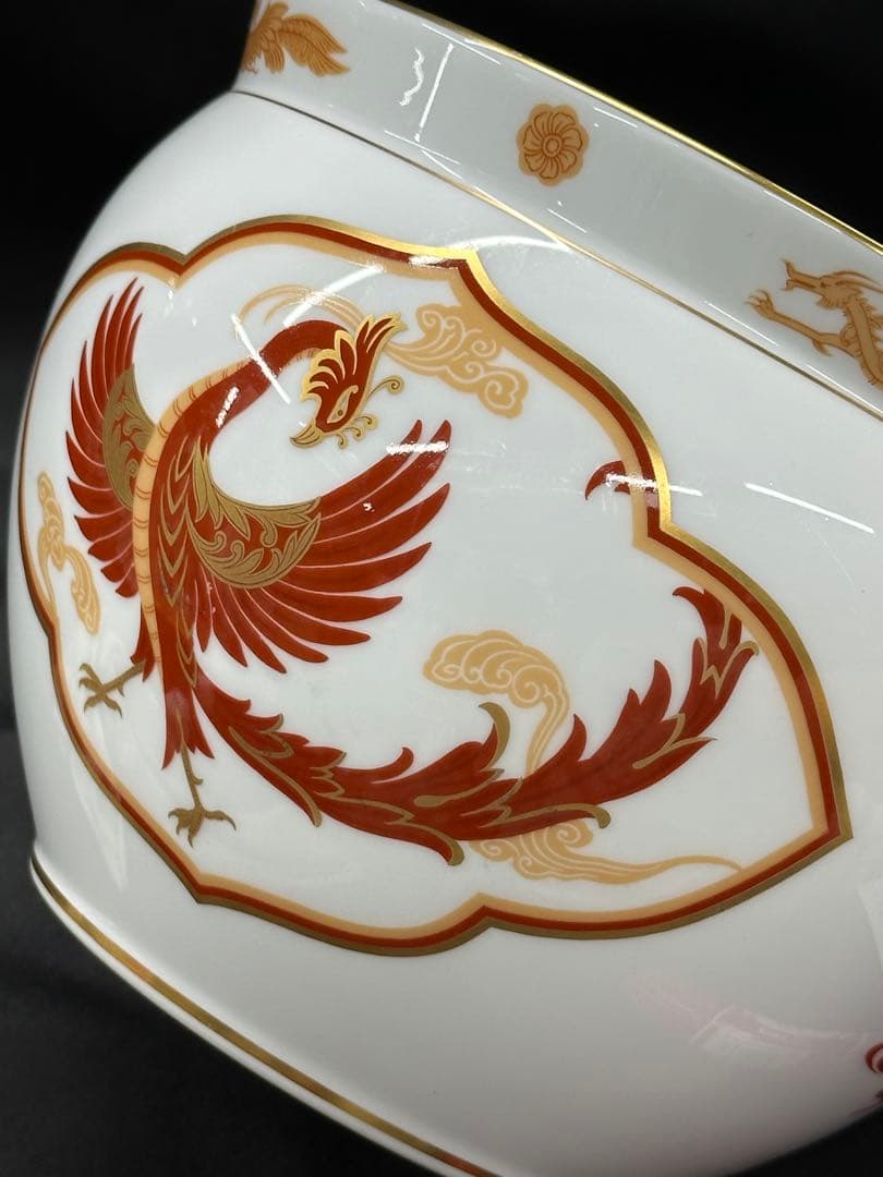 【USED】大倉陶園　大倉　四神之内　四神　朱雀　限定版　花瓶　壺