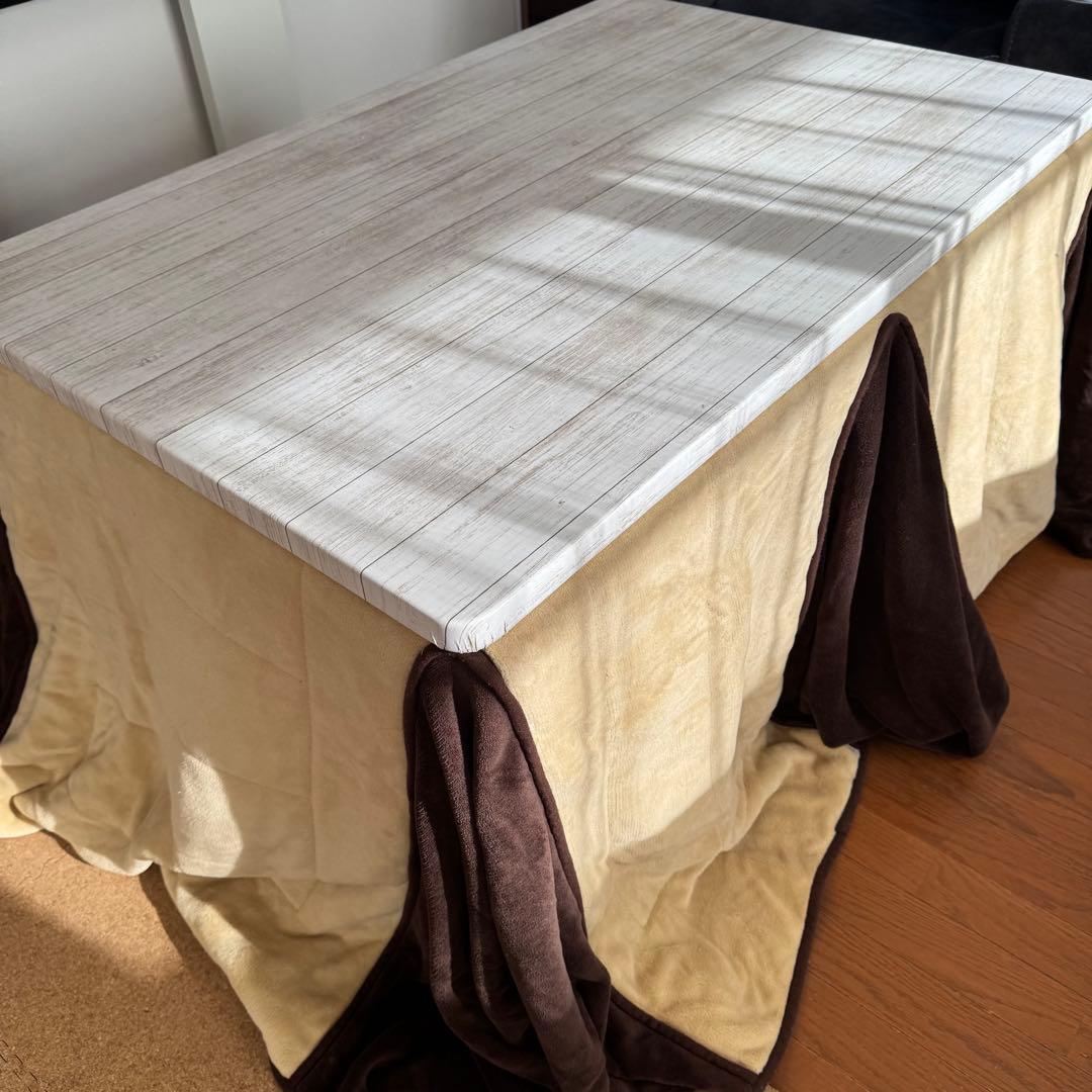 ダイニングテーブル コタツ機能付き こたつ布団付き　高さ調整可能 /昇降コタツ