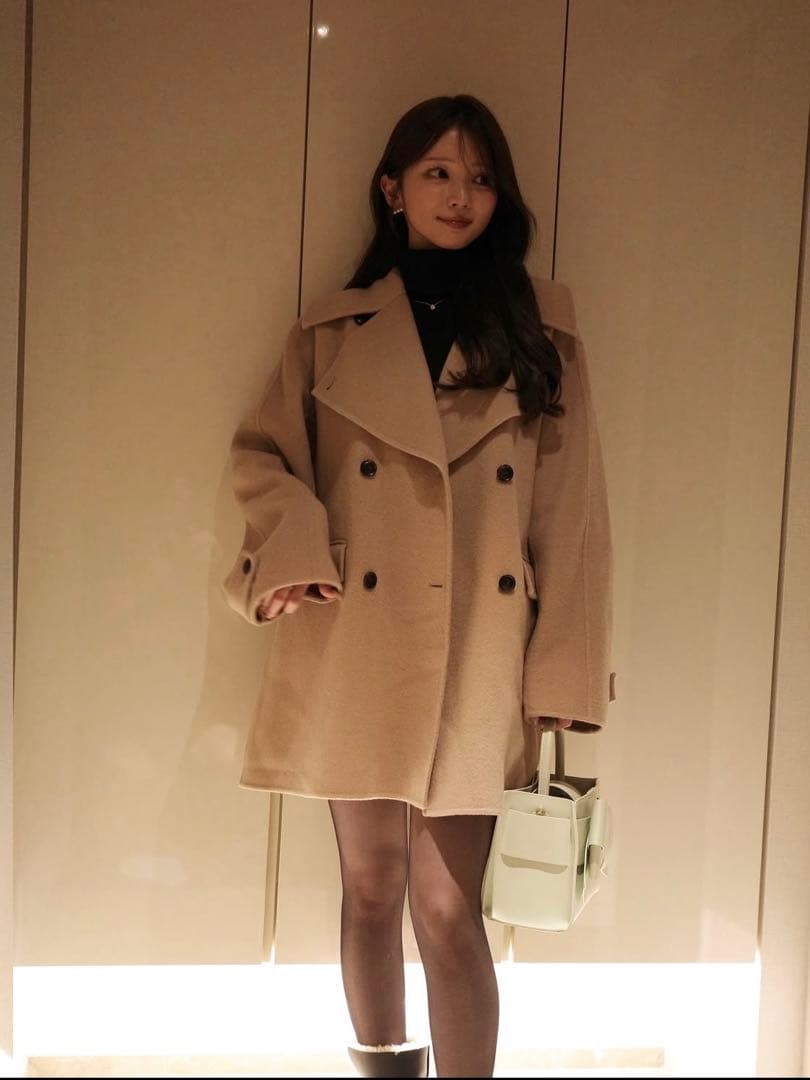 ウールリバーミドルAラインコート　新品未使用タグ付き