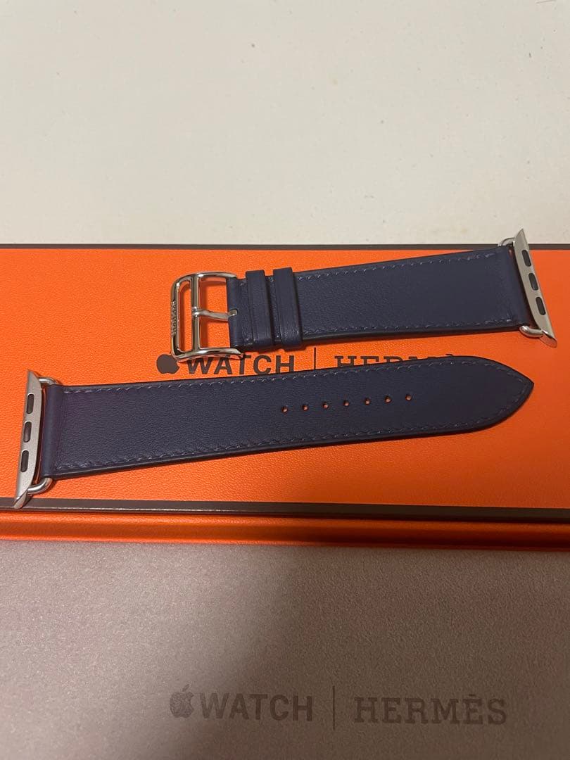 新品未使用 Apple Watch HERMESエルメス レザーベルト ネイビー