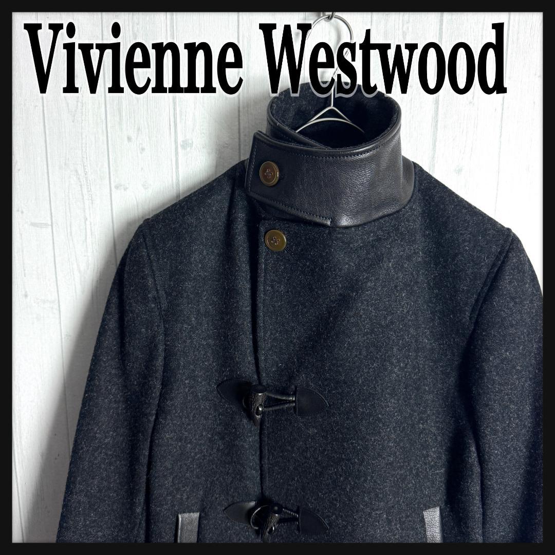【美品☆高級モデル☆本場ツイード☆牛革使用】ヴィヴィアン ウールジャケット