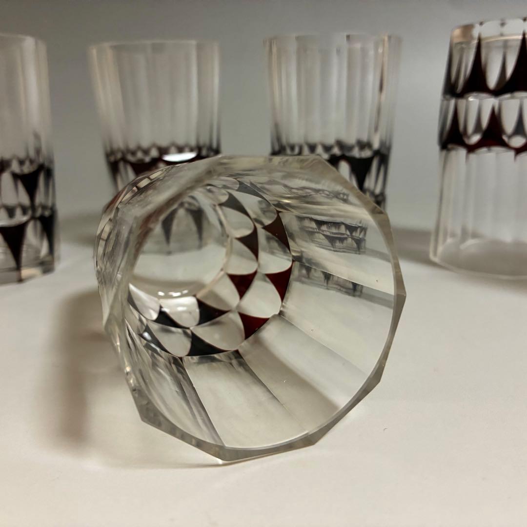 大正〜昭和初期　切子のコップ　アールデコ