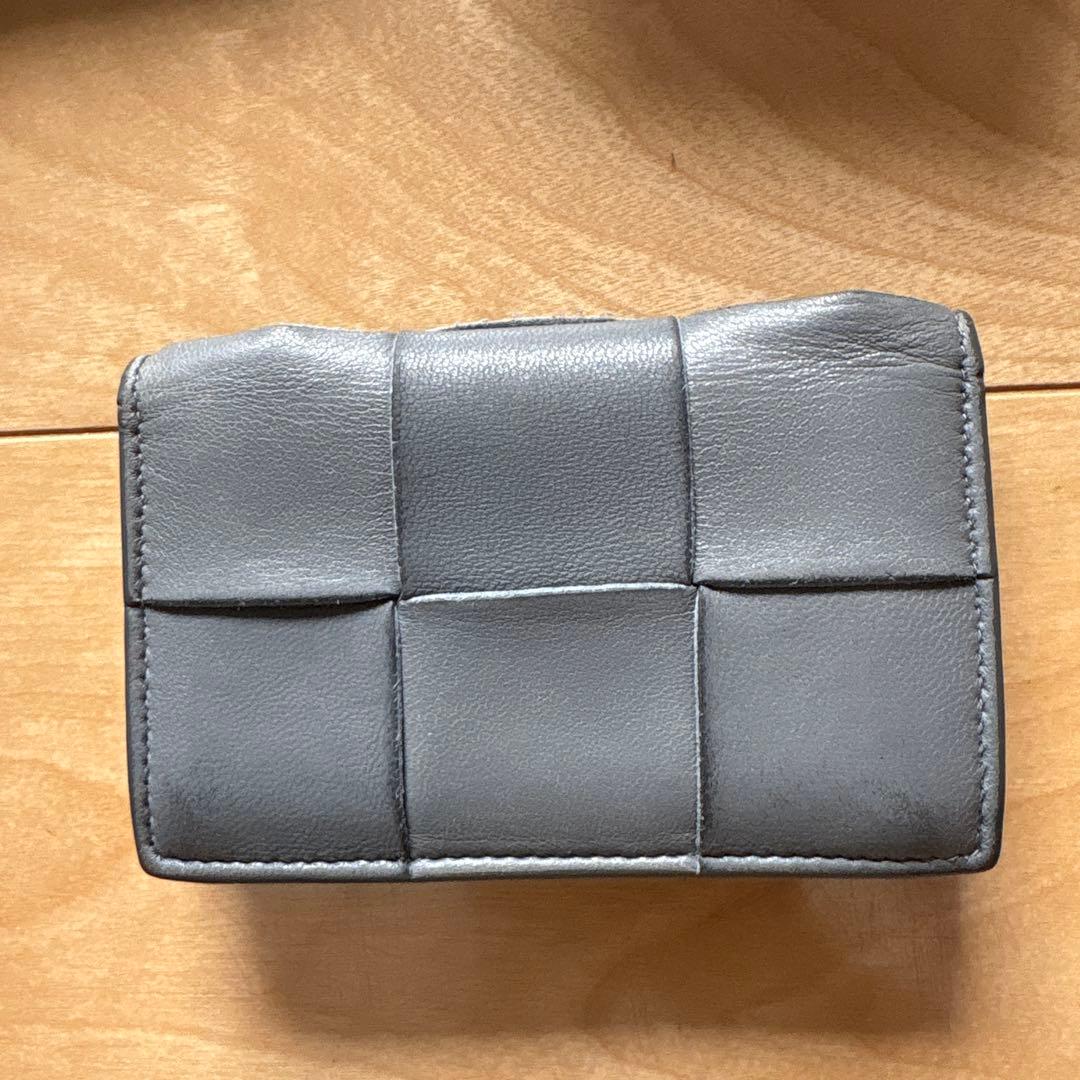 BOTTEGA VENETA グレー レザーパッチワーク名刺入れ　カード