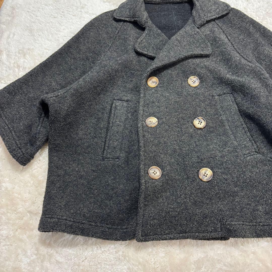 Y's ウール ダブルブレストピーコート サイズ2 ヨウジヤマモト 日本製大きめ