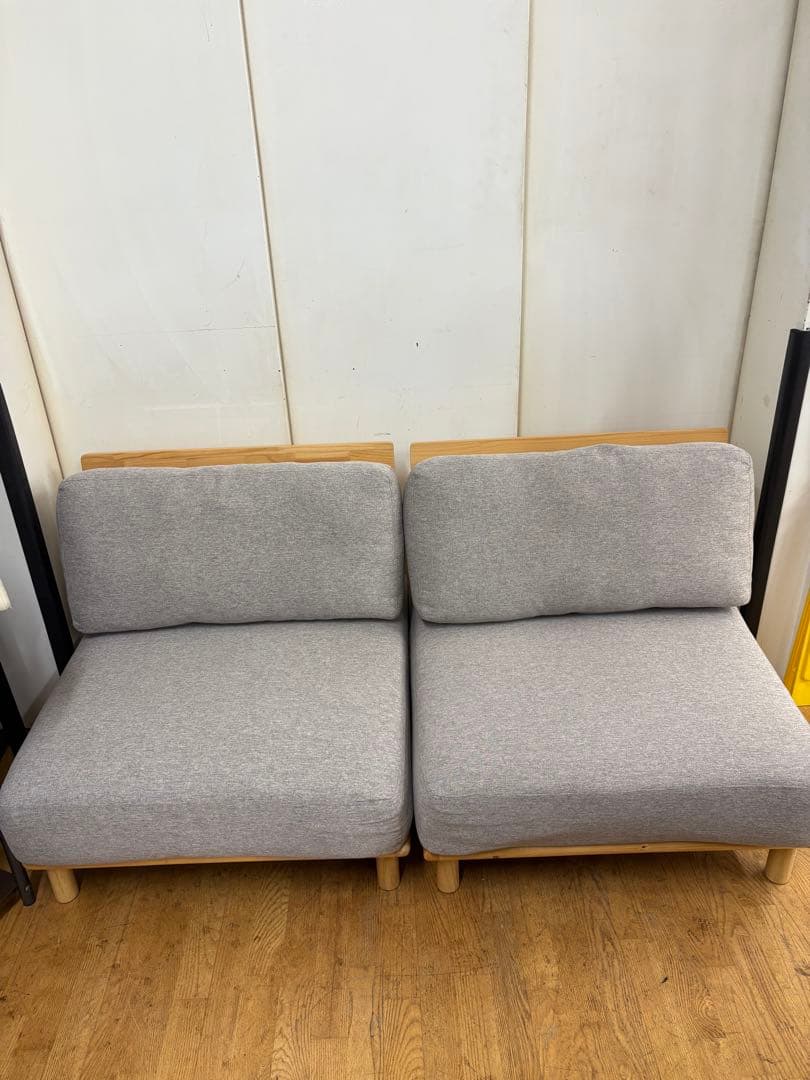 M093 2人掛けソファ グレー ファブリック 1580mm幅
