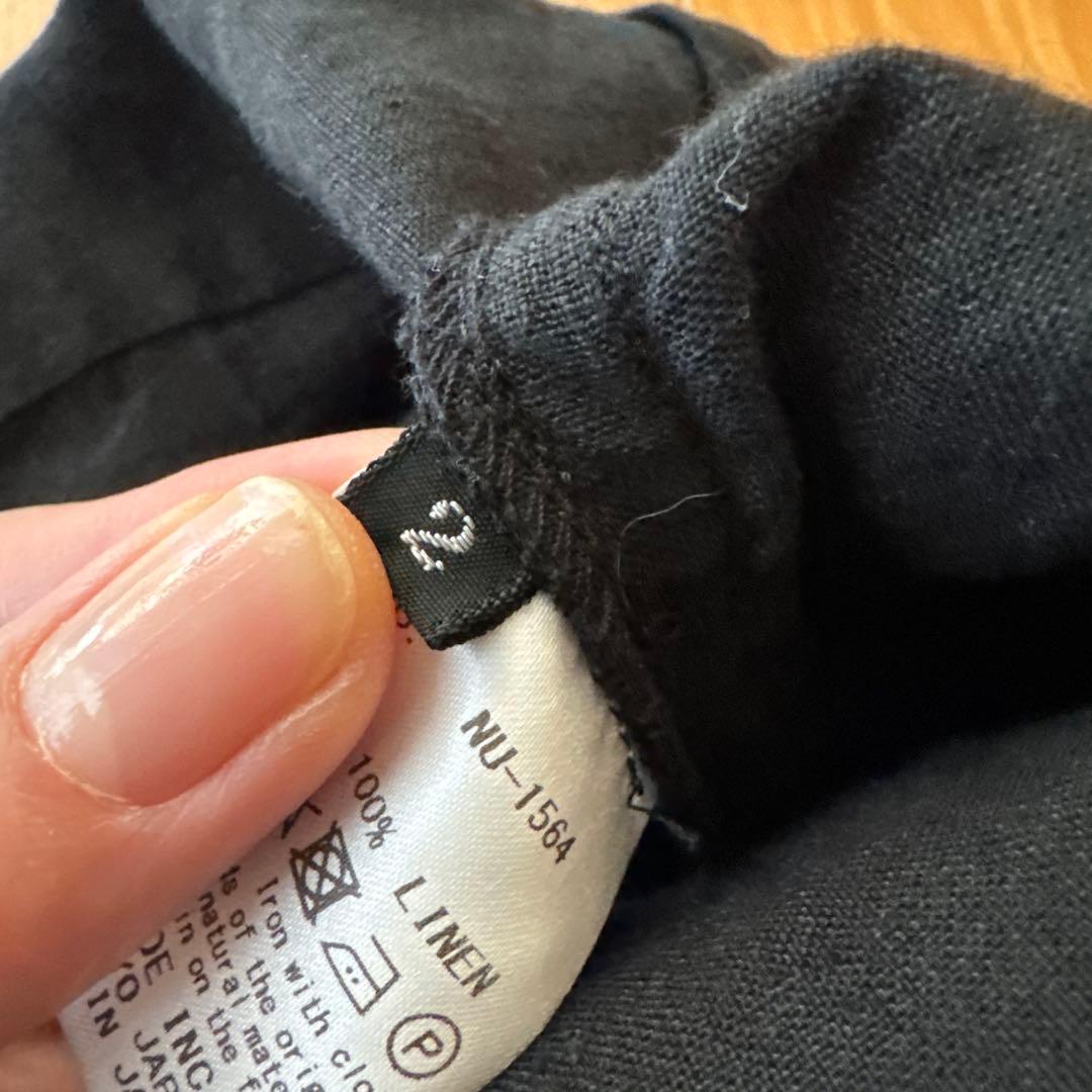 nude masahikomaruyama 黒 サルエルパンツ リネン100