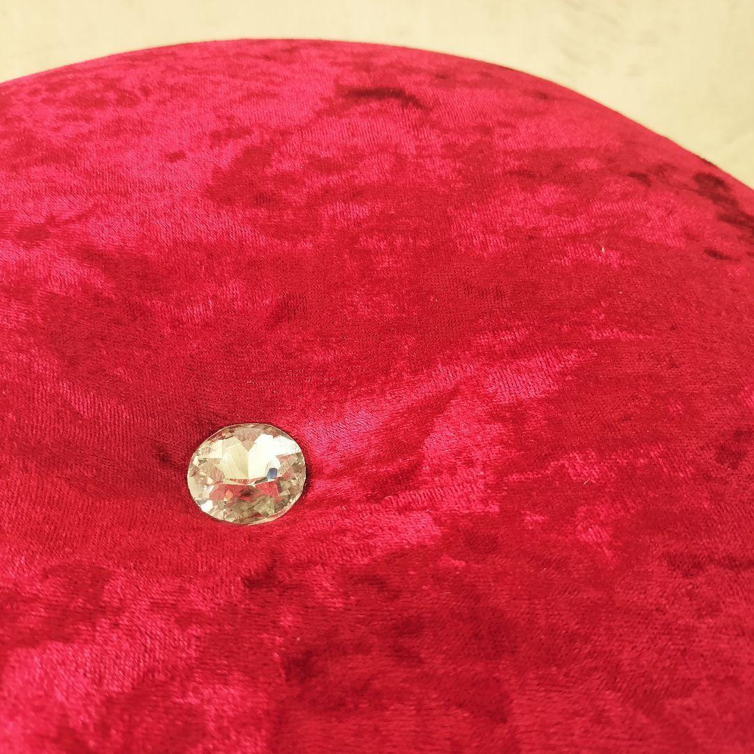 ゴージャス　ゴールド　チンチラ　モケット　レッド　スツール　ヘルプイス　ロココ調