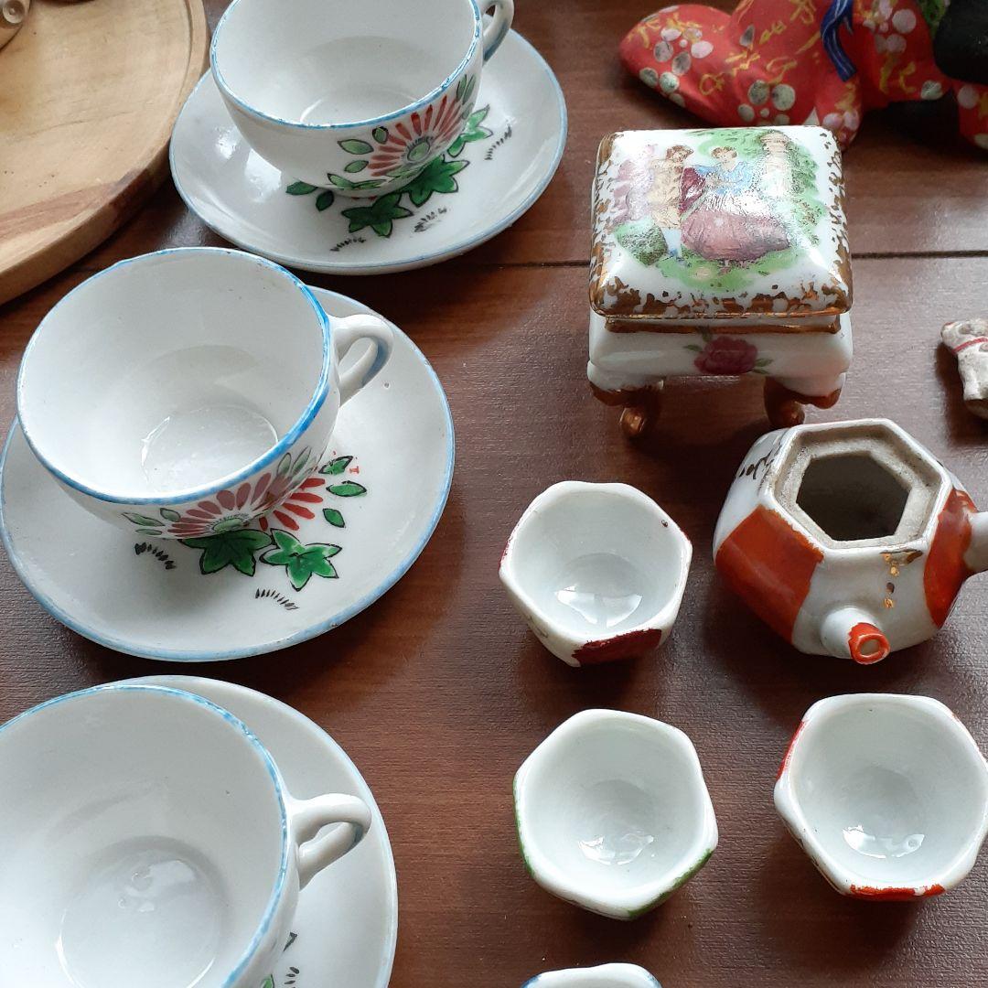 おままごと　お茶道具　射的人形　夢路　ミニチュア　アンティーク　昭和レトロ　雑貨