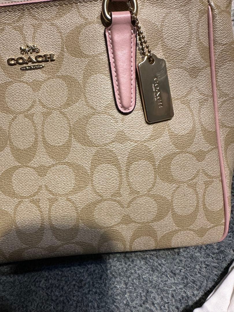 COACH ショルダーバッグ ベージュ ピンク 2WAY 美品