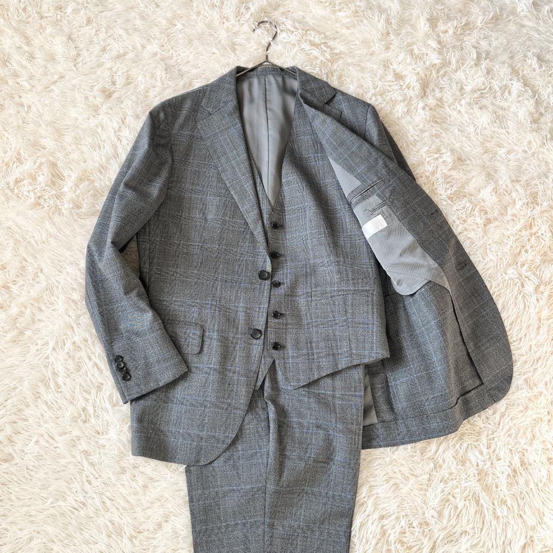 48★エディフィス×ロロピアーナ スリーピース 2B セットアップスーツ グレー