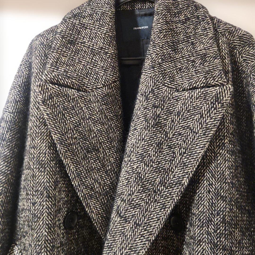 定価5.3万円！FRAMeWORKフレームワークTWEEDツイードショートコート