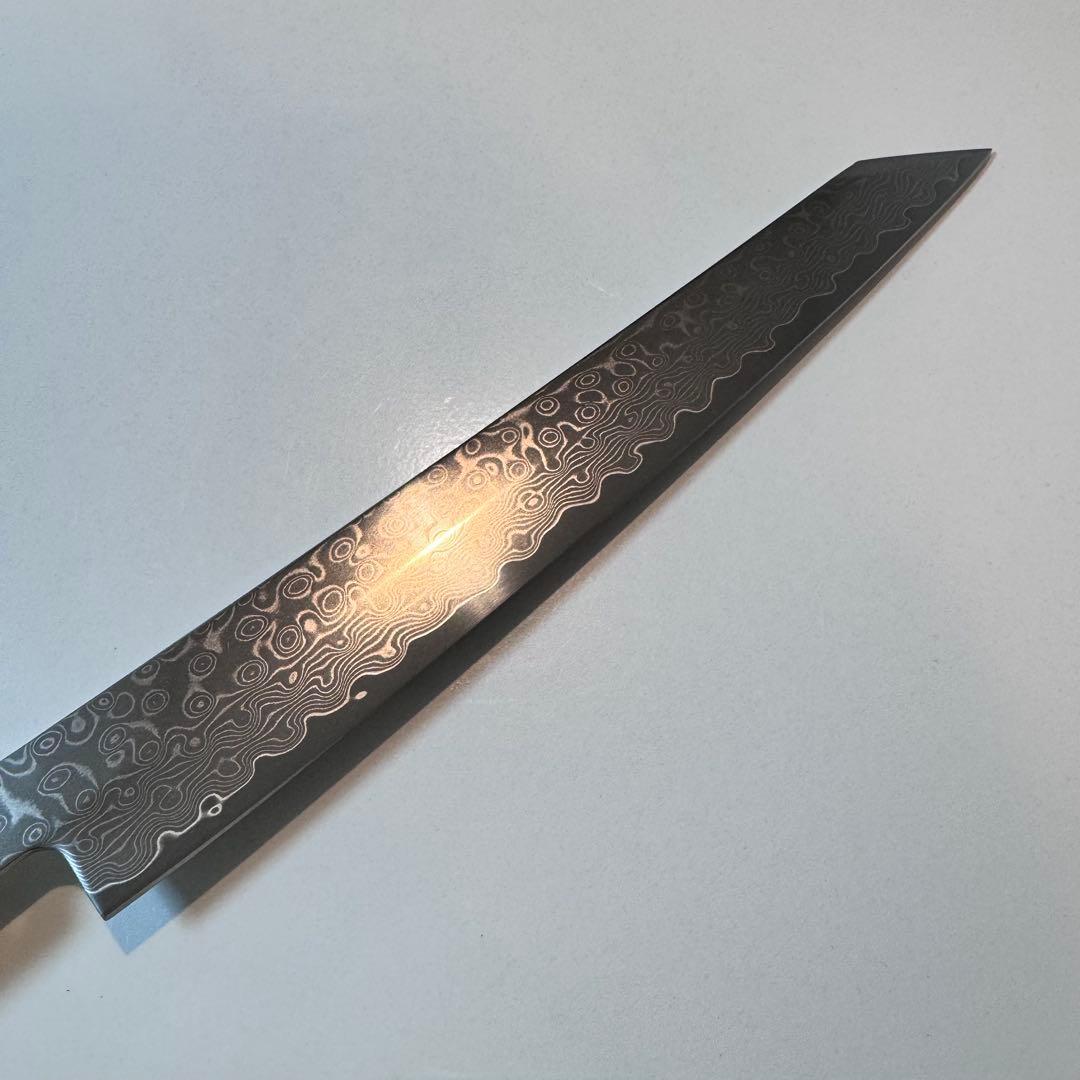 240mm 切付柳刃包丁 ダマスカス　人工象牙八角柄 和包丁