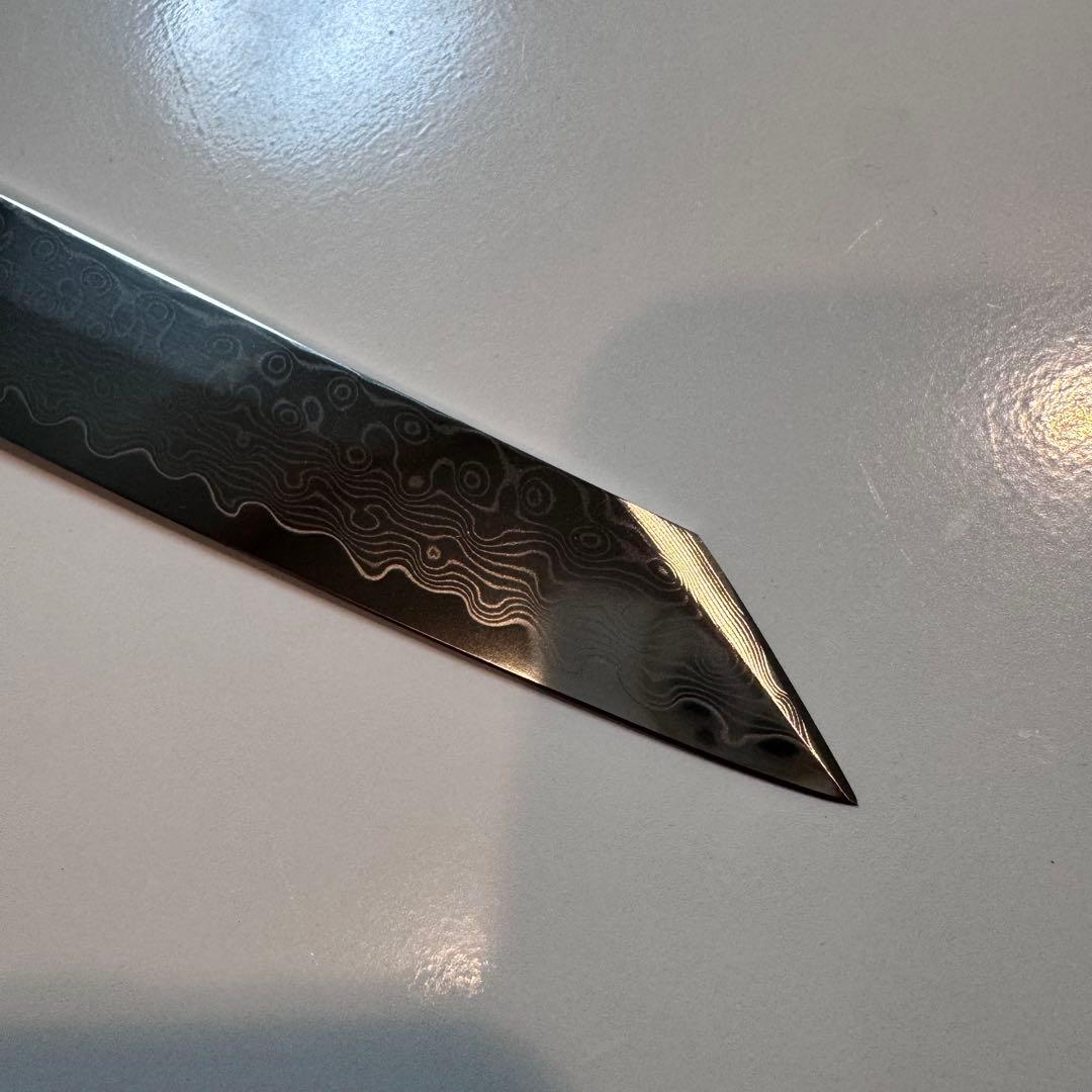 240mm 切付柳刃包丁 ダマスカス　人工象牙八角柄 和包丁