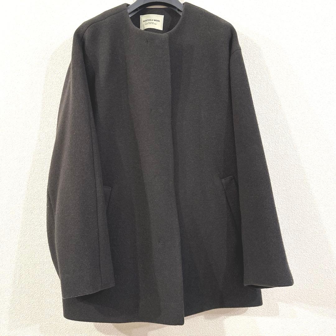 グリーンレーベルリラクシング ノーカラーミドル丈コート