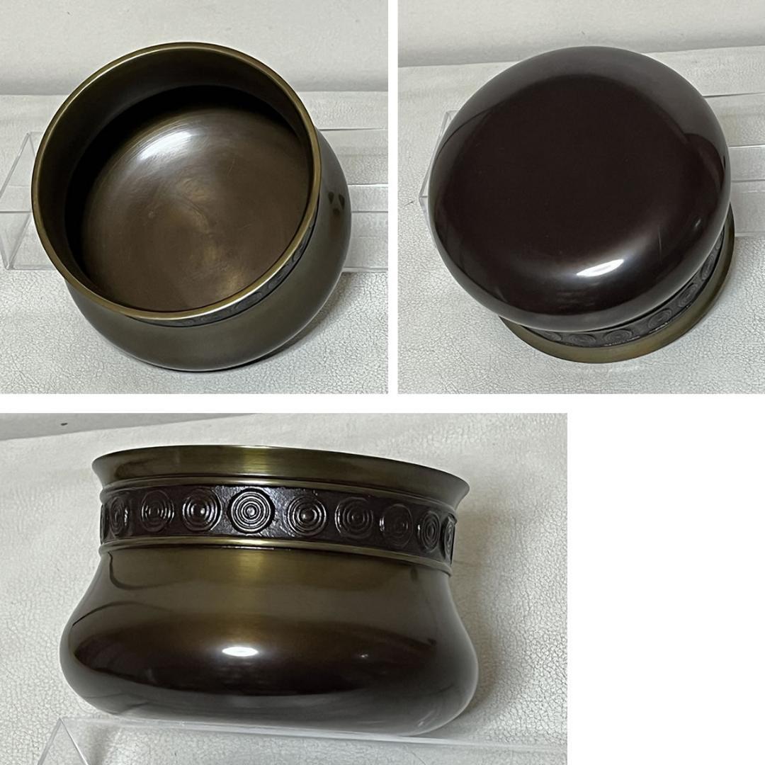 唐銅 皆具 八尾祥栄 共箱 水指 建水 杓立 蓋置 茶道具 【k3577】