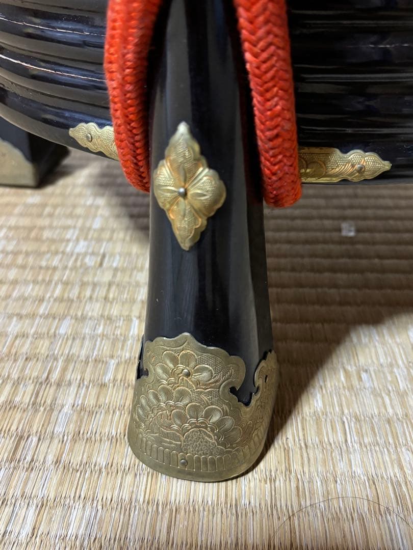 お値下 行器(ほかい) 江戸時代儀礼贈答に食物(饅頭餅菓子)容器 漆塗り 金具貼