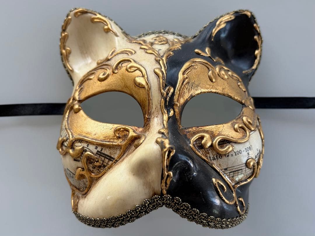 猫型マスケラ アンティーク 古道具 レトロ雑貨 マスカレード 仮面